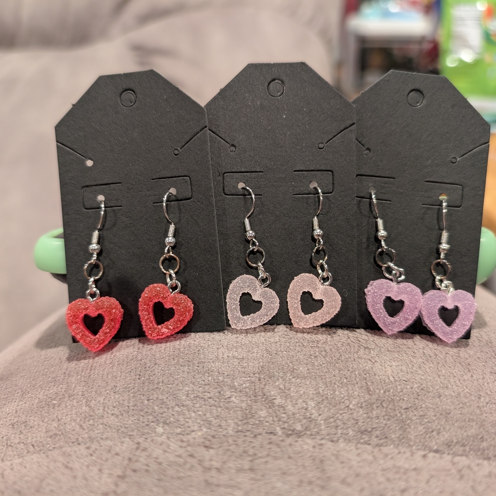 Heart-Shaped Dangle Earrings